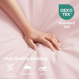 HOMEIDEAS Full Size Bed Sheets - 6 Piece Set (Pale Pink) - Extra Soft Brushed Microfiber 1800 Bedding Sheets, Deep Pocket, Wrinkle & Fade Free HOMEIDEAS
