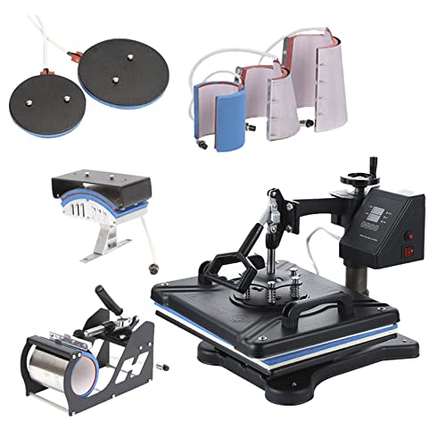 Heat Press, 8 in 1 Heat Press Machine 29x38cm/12x15 inch, 360° Swing Away Digital T Shirt Pressing Machine, Multifunction Heat Transfer Sublimation Combo for T Shirts Mugs Hat Plate Cap WoodArtSupply