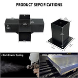 DEVALLEY 4-Way Right Corner Pergola Brackets Kit,Woodwork Brackets with Post Anchors for 4" x 4"(Actual:3.5"x3.5") Wood Beams for Patio Pergolas,Gazebos,Log Cabin W/Hardware (4 Pack)… DEVALLEY