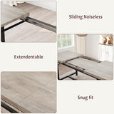Garvee 63 in Extendable Dining Table Set for 4-6 People, 3-Piece Kitchen Table Set with 2 Upholstered Benches, Farmhouse Dining Room Table Set for Kitchen, Living Room, Apartment, Gray Garvee