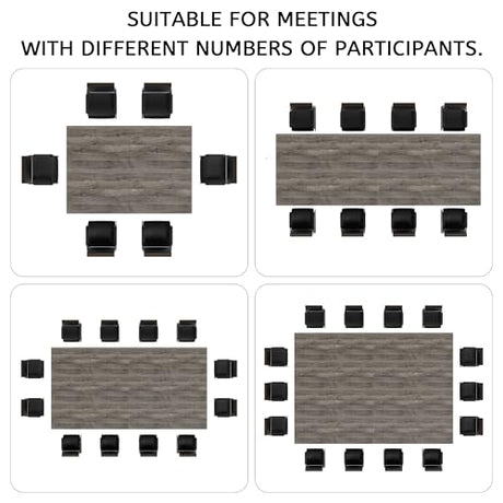 LayBurst 6.5ft Conference Table with Flexible Configuration,Conference Room Table with Adjustable Footpads,Stable Structure,Large Rectangle Seminar Table for 4-22Person LayBurst