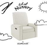 Storkcraft Santos Deluxe Power Recliner Swivel Glider, Premium Electronic Nursery Rocking Chair, Oeko-TEX 100 Certified, Includes Dual-USB Charging Port with USB-A & USB-C – (Ivory Boucle)