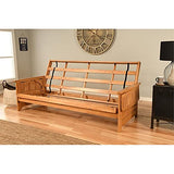 Kodiak Furniture Phoenix Queen-Size Butternut Wood Futon-Linen Stone Mattress Kodiak Furniture