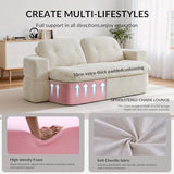 Kuahisoofa 78" Memory Foam Convertible Sofa Bed with Built-in Quilt, Foldable Floor Couch Sleeper for Guests Room & Living Room, Boneless Futon Cloud Sofa for Small Spaces, White Kushisoofa