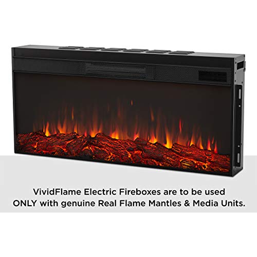 Real Flame Landscape Electric Firebox, Replaceable Fireplace Heater, Realistic Log and Flame Effect, Timer Real Flame