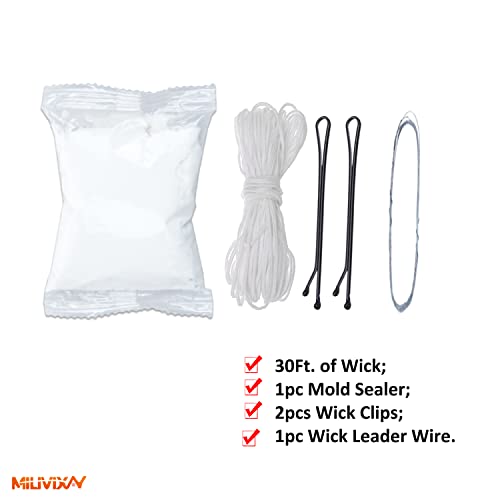 MILIVIXAY 2PCS Taper Candle Molds - Pillar Candle Molds - Perfect for Making Emergency Candles, Chime Candles, Table Candles-Including 30 Ft Wicks,1pc Wire and 2pc Wick Clips.