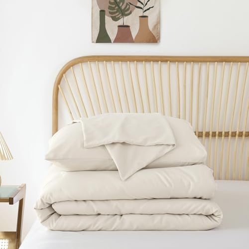 ROSGONIA Beige Comforter Set Queen, 3pcs (1 Boho Beige Comforter & 2 Pillowcases), All Season Bedding Lightweight Soft Bedspread Blanket Quilt ROSGONIA