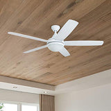 Prominence Home Ashby Modern 52 Inch Ceiling Fan with Light, LED Fan with Remote Control, Tri-Mount Indoor Fan with 5 Blades, White and Gray Oak Blade Finish Options, Farmhouse White (80094-01) Prominence Home