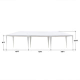 KepooMan 10' x 30' White Outdoor Gazebo Canopy Waterproof Party Tent Wedding Canopy with Removable Sidewalls & Brighter Church Windows - 5 Sides KepooMan