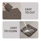 36 PCS 12x12 Interlocking Deck Tiles - All-Weather Waterproof Outdoor Pavers for Pool Decks, Balconies, Backyards & Porches, Chocolate SAILARY