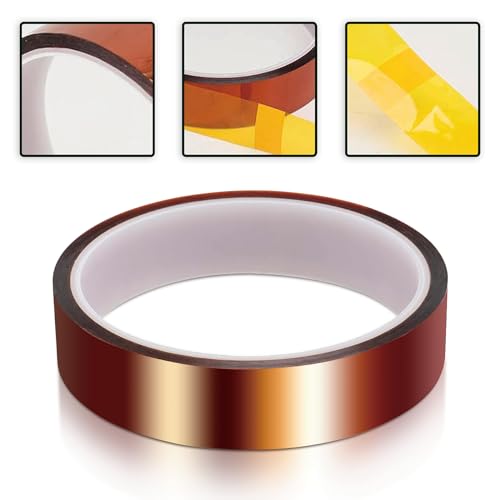 SOTER High Temperature Tape, Heat Resistant/Transfer Tape, Heat Sublimation Press Tape, for Masking, Soldering, Electrical, 3D Printer Application, CPU, PCB, No Residue. 10mm*33m (36Yd)，2Roll - WoodArtSupply