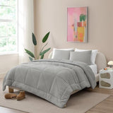 UGG Full/Queen Comforter Set – 3 Piece Luxury Reversible Plush Queen Bed Set with Down Alternative Fill, Soft Comforter Bedding Set with 2 Queen Shams for Home & Bedroom Decor, Seal Gray (Corey) UGG