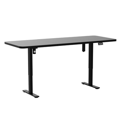 VIVO Electric Height Adjustable 71 x 30 inch Stand Up Desk, Active Workstation with Black Table Top, Black Frame, 2 Button Controller, DESK-KIT-0B7B - WoodArtSupply