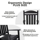 Devoko Rocking Chair Plastic Outdoor Indoor Patio Rocker Chair High Back All Weather Rocker for Patio Backyard Porch Garden (Black) Devoko