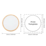 PYD Life 6 Pack Sublimation Night Lights Blanks LED Glass Photo Frames Panels White 3.5" Round with Warm Light,with 3.9" Round Wooden Display Base for Heat Press Machine Printing PYD Life