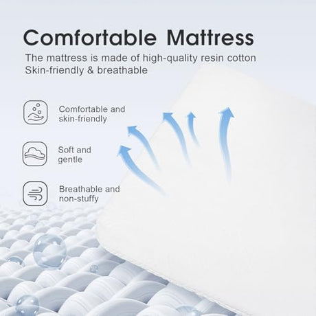 MTWML Twin Crib Mattress Cover Replacement – Breathable Cotton-Polyester Diamond Quilted Sheet, Machine & Hand Washable, Soft Hypoallergenic for Baby Bedding Fit Twin Bassinet(Single Cover) MTWML