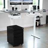 VIVO Electric Standing Desk Frame, Rear-Set Legs, Single Motor Memory Controller Height Adjustment, Frame Only, White, DESK-100E-RW VIVO