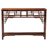 bali & pari Sebalio Tortoise Natural Rattan Console Table with Open Shelf bali & pari