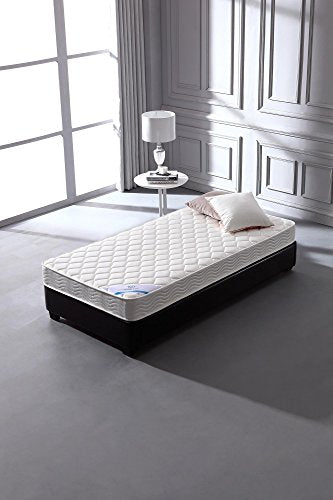 HomeLife 6 Inch Twin Mattress - Medium Firm Innerspring Support with Tight Top - Memory Foam & Polyester Cover – Lightweight - Easy Setup - Twin Mattress in a Box - White