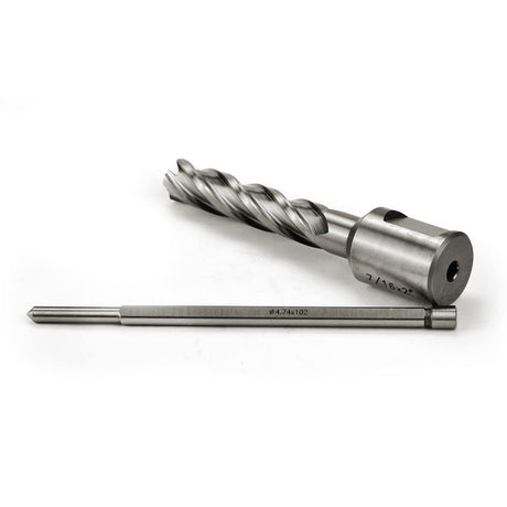 OSCARBIDE 7/16"X2"HSS Annular Cutter 7/16 inch Cutting Diameter 2 Depth of Cut,3/4 inch Weldon Shank 2 Flat Mag Drill Bit with Pilot Pin for Magnetic Drill Press,1 Piece OSCARBIDE