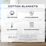 Nautica - Queen Blanket, Ring Spun Cotton Bedding, Medium-Weight for All Seasons, Oeko-Tex Certified (Chevron Navy) Nautica