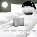 Down Comforter Queen Size – All Season Medium Weight Fluffy White Duvet Insert, Warm Feather Bedding, Soft 100% Cotton Cover, 90x90 Inch Vexino