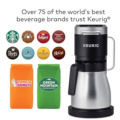 Keurig K-Duo Plus Single Serve & Carafe Coffee Maker, Multi-Position 60oz Removable Reservoir, Programmable Auto Brew Carafe, Black