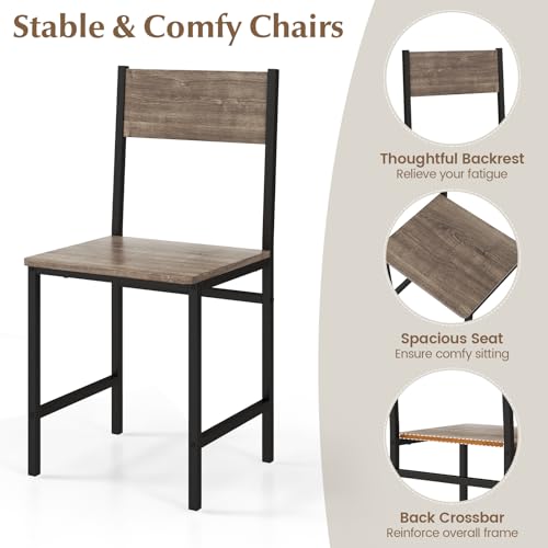 Tangkula Dining Table Set for 4, Kitchen Table and 2 Chairs for 4 with Bench, 4 Piece Dining Table Set for Small Space, Apartment Tangkula