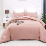 Cottonight Pink Comforter Set Twin Blush Pink Bedding Set Full Pale Pink Quilts Blanket Solid Color Soft Breathable Dusty Rose Comforter Set for Women Girls Twin Bed Cottonight