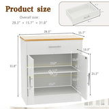 Vongrasig Farmhouse Coffee Bar Cabinet, Small Sideboard Buffet with Storage, Modern Kitchen Storage Cabinet with 1 Drawer and 2 Doors for Kitchen, Dining Room, White Vongrasig