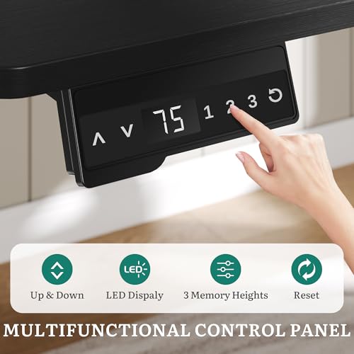 YITAHOME L Shaped Standing Desk with Power Outlets, 70.1" Electric Standing Desk Adjustable Height Sit Stand Corner Standing Desks Executive Desk with Drawers & Shelves, Grey + Black YITAHOME