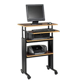 Safco 1929CY MUV Mobile Stand-Up Height-Adjustable Desk,Keyboard Storage, Steel Frame Construction, Durable Melamine Laminate Work Surface, 4 Wheels, Narrow Design Safco