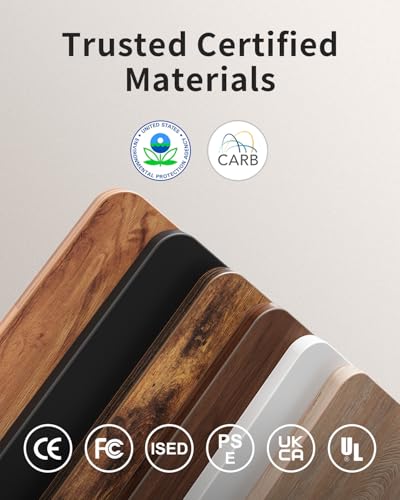 FEZIBO Standing Desk with Keyboard Tray, 48 x 24 Inch Adjustable Height Sit Stand Desk with Memory Presets for Home Office, Ergonomic Computer Workstation, Rustic Brown FEZIBO