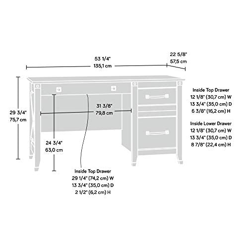 Sauder Carson Forge Desk, Washington Cherry finish - WoodArtSupply