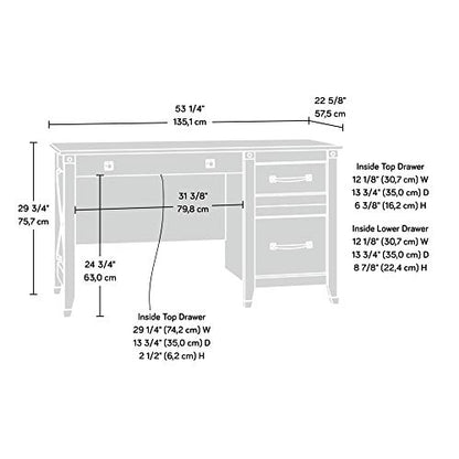 Sauder Carson Forge Desk, Washington Cherry finish - WoodArtSupply