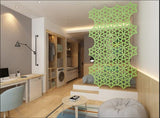 OSHIYINN Hanging Room Divider - 12Pcs 3D DIY Hollowed Out Hexagram Star Felt Fiber Surface High Density Polyester Fiber Screen Panel Home Office Decoratio Partition (Neon Green) OSHIYINN