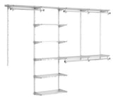 Rubbermaid Configurations Deluxe Custom Closet Kit, 4-8 Ft. Adjustable Metal Wire Shelving, Titanium Finish, Expandable Organization System, Hardware Included, for Home Closet/Pantry/Laundry/Mudroom Rubbermaid