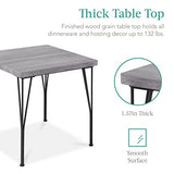 Best Choice Products 3-Piece Dining Set Modern Dining Table Set, Metal and Wood Square Dining Table for Kitchen, Dining Room, Dinette, Breakfast Nook w/ 2 Chairs - Gray Best Choice Products