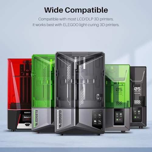 ELEGOO Upgraded Water Washable Resin 2.0, 3D Printer Resin with Low Viscosity and High Precision, 405nm Rapid UV-Curing Photopolymer Resin, 3D Resin for LCD/DLP 3D Printing, Grey 2000G ELEGOO