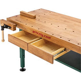 Grizzly T10157 Heavy-Duty Oak Workbench with Steel Legs Grizzly
