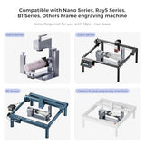 Longer Rotary Extension for Nano Series， Ray5 Series， B1 Series, Other Frame Engraving Machines (Must with 12 Pcs Riser), Y-axis Rotary Roller for Engraving Cylindrical Objects, Wine Glass, Tumbler Longer