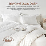 KUSNUG 100% Organic Cotton Feather & Down Fibers Comforter Twin Size, All-Season Hotel-Style Hypoallergenic Duvet Insert, Ivory White 68x90 Inch KUSNUG