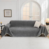 MYSKY HOME Couch Cover for Dogs, Washable Couch Covers, Non Slip Sofa Cover, Couch Cover 2 Cushion Sofa Dogs Furniture Protector with Tassels, Chenille Sofa Slipcover for Pets, 71"x118", Dark Grey MYSKY HOME