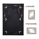 EMAISON 36 X 24 inch Wall Mount Wood Frame Bathroom Vanity Mirror Rustic Horizontal/Vertical Rectangle Mirror for Over Sink, Bedroom, Farmhouse Home EMAISON