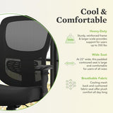 HON Sadie Big and Tall Office Chair, Ergonomic Desk Chair with Mesh Back, Lumbar Support, 350 lb Max, Black HON