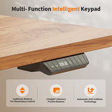 Cubiker 55 x 24 Inch Standing Desk, Stand up Height Adjustable Home Office Electric Table, Sit Stand Desk with Splice Board, White Frame & Light Rustic Brown Desktop Cubiker