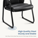 DUMOS Office Desk Guest Chair Set of 8, Leather Waiting Room Chairs with Padded Arms for Elderly Home Reception Area Conference Room Lobby Side breakroom DUMOS