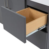 Spring Mill Cabinets Innes 48 Inch Floating Bathroom Vanity with White Single Sink Top, 2-Door Cabinet, 4 Soft-Close Drawers, 48.5" W x 18.75" D x 22.25" H, Cement Spring Mill Cabinets