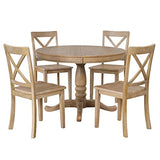 Merax 5 Pieces Dining Table Set,Retro Style Chairs with Solid Wood Legs for Kitchen Diningroom Merax