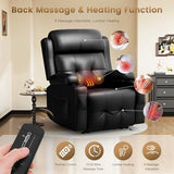TOMOSLTER Home Theater Seating Power Recliner Chair, Massage Reclining Sofa with Cup Holders, Wall Hugger RV Recliners,145° Adjustable Recline & Pockets for Movie Room(Black, Single Chair)